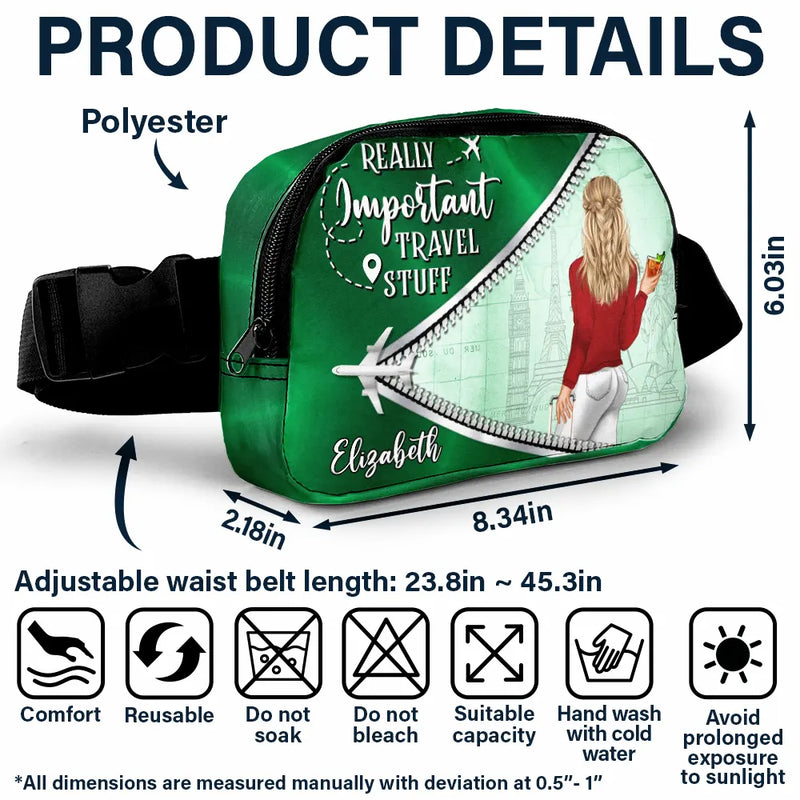 All My Travel Crap - Personalized Crossbody Belt Bag