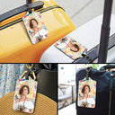 Travel,Custom Photo,Gift For Yourself,Gift For Women,Gift For Men,Happy - Custom Photo Travel Stamp Pattern - Personalized Luggage Tag