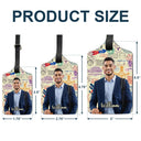 Travel,Custom Photo,Gift For Yourself,Gift For Women,Gift For Men,Happy - Custom Photo Travel Stamp Pattern - Personalized Luggage Tag