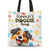 Dog Lovers,Dog Mom,Travel,Happy - Doggie Things 3D Effect Dogs - Personalized Zippered Canvas Bag