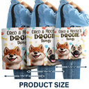 Dog Lovers,Dog Mom,Travel,Happy - Doggie Things 3D Effect Dogs - Personalized Zippered Canvas Bag