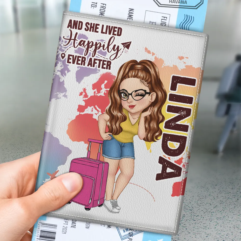 Travel,Gift For Yourself,Gift For Women - Say Yes To New Adventure Travel Lover - Personalized Passport Cover, Passport Holder