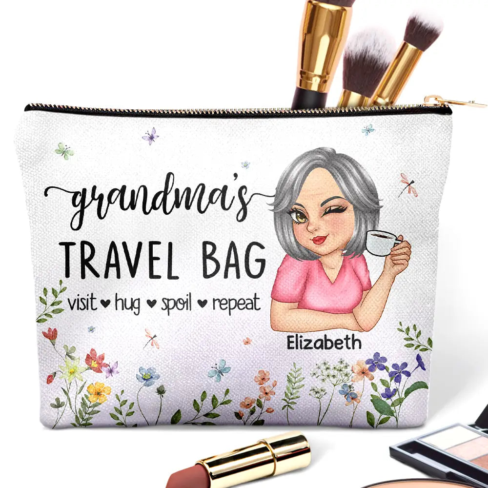 Gift For Grandma,Grandma's Hobby,Gift For Mother,Mom's Hobby,Travel - Mom's Grandma's Travel Bag - Personalized Cosmetic Bag