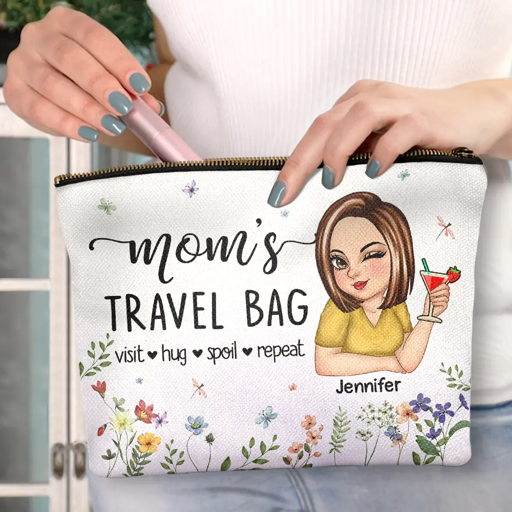 Gift For Grandma,Grandma's Hobby,Gift For Mother,Mom's Hobby,Travel - Mom's Grandma's Travel Bag - Personalized Cosmetic Bag