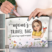 Gift For Grandma,Grandma's Hobby,Gift For Mother,Mom's Hobby,Travel - Mom's Grandma's Travel Bag - Personalized Cosmetic Bag