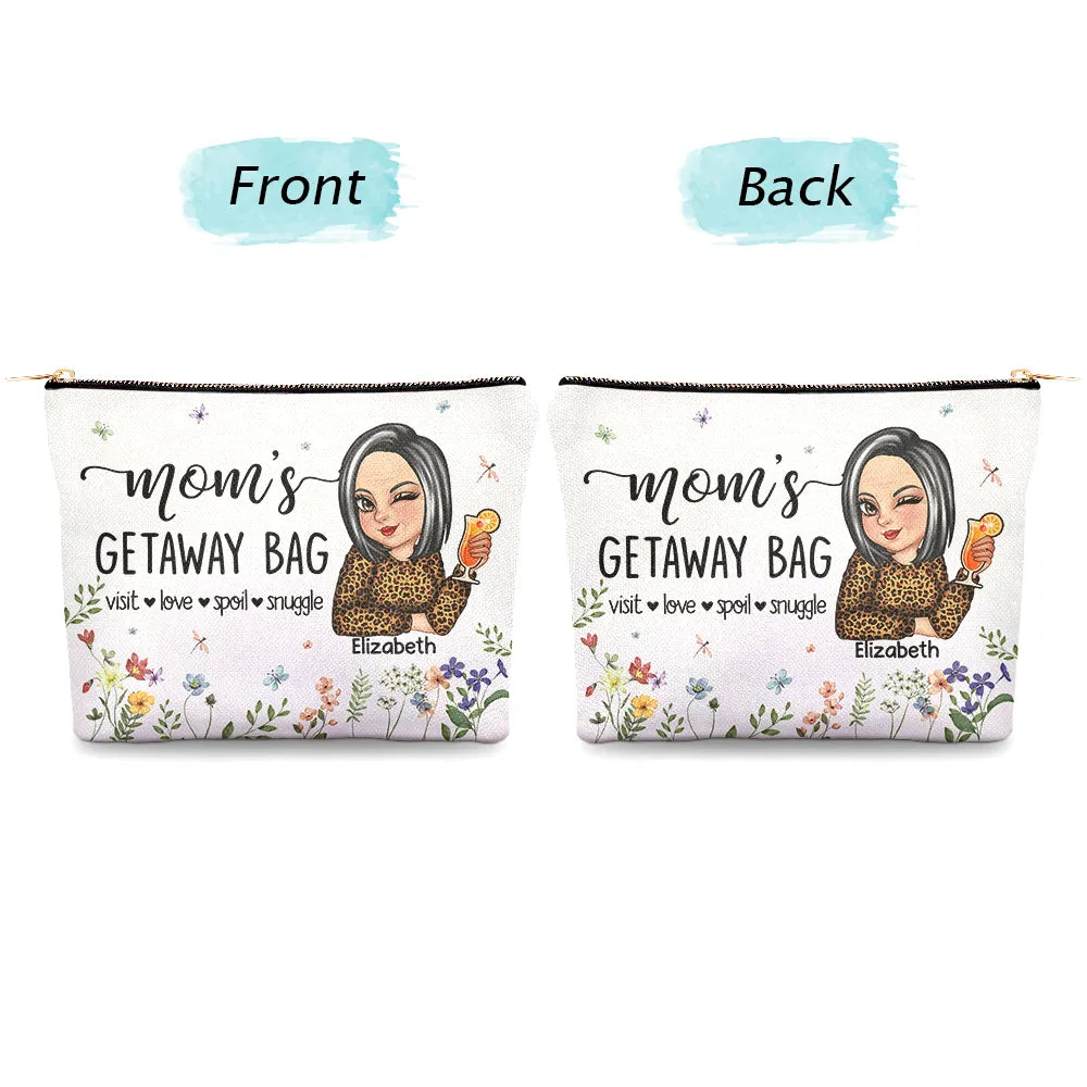Gift For Grandma,Grandma's Hobby,Gift For Mother,Mom's Hobby,Travel - Mom's Grandma's Travel Bag - Personalized Cosmetic Bag