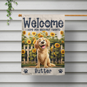 Dog Lovers, Happy - Welcome We Hope You Brought Treats 3D Effect Dogs - Personalized Flag