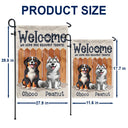 Dog Lovers, Happy - Welcome We Hope You Brought Treats 3D Effect Dogs - Personalized Flag