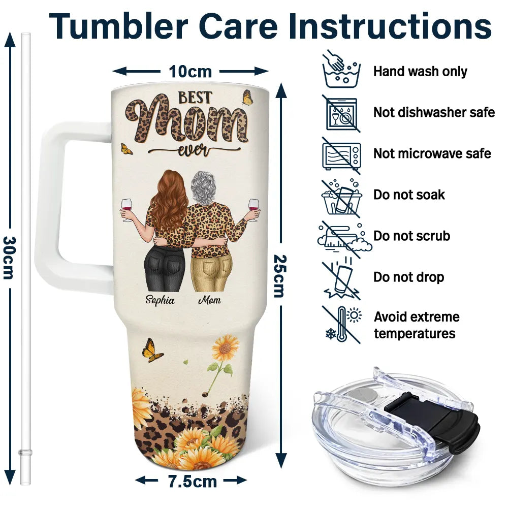 Gift For Mother,Gift For Women,Happy - Best Mom Ever Nutrition Facts - Personalized 40oz Tumbler With Straw