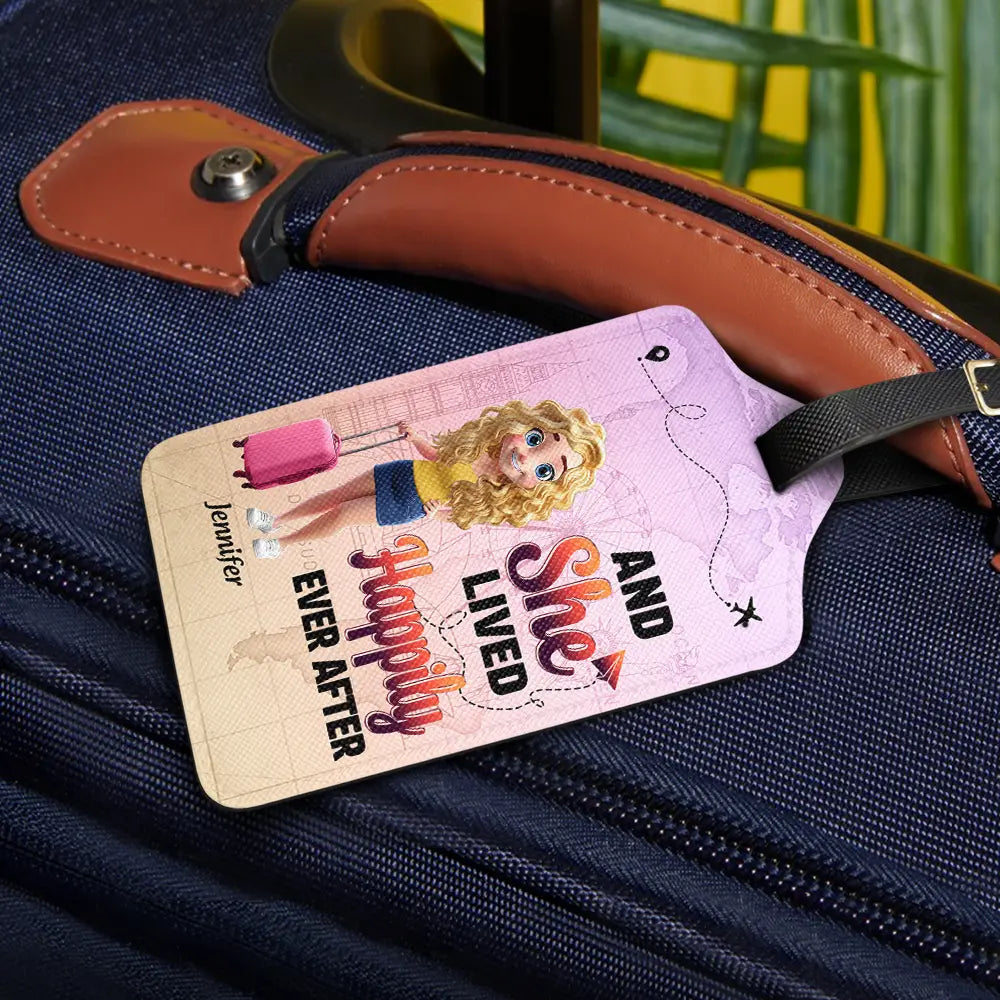 Travel,Gift For Women,Gift For Men,Gift For Yourself,Happy - Just A Girl Boy Who Loves Traveling 3D Effect - Personalized Luggage Tag