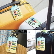 Travel,Gift For Women,Gift For Men,Gift For Yourself,Happy - Just A Girl Boy Who Loves Traveling 3D Effect - Personalized Luggage Tag