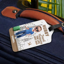 Travel,Gift For Couples,Gift For Husband,Gift For Wife,Gift For Boyfriend,Gift For Girlfriend,Happy - 3D Effect Traveling Couple Hubby & Wifey Travel Partners For Life - Personalized Combo 2 Luggage Tags
