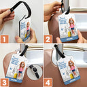 Travel,Gift For Couples,Gift For Husband,Gift For Wife,Gift For Boyfriend,Gift For Girlfriend,Happy - 3D Effect Traveling Couple Hubby & Wifey Travel Partners For Life - Personalized Combo 2 Luggage Tags