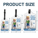 Travel,Gift For Couples,Gift For Husband,Gift For Wife,Gift For Boyfriend,Gift For Girlfriend,Happy - 3D Effect Traveling Couple Hubby & Wifey Travel Partners For Life - Personalized Combo 2 Luggage Tags