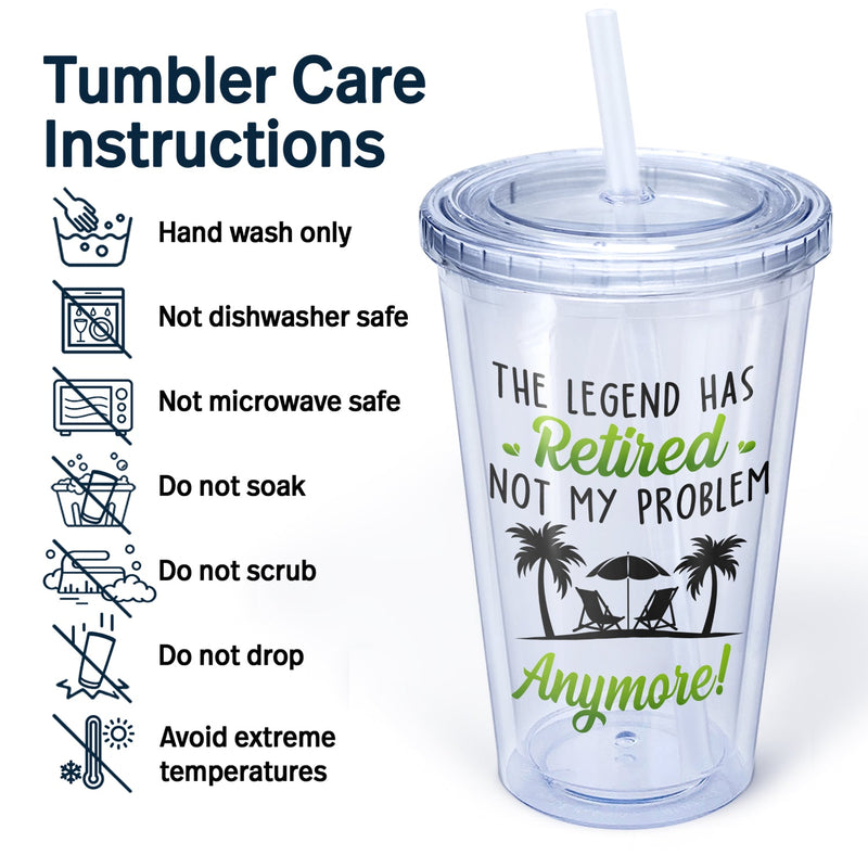 What Day Is Today Who Cares I'm Retired Summer Beach - Birthday, Retirement Gift For Yourself, Dad, Mom, Grandpa, Grandma, BFF Best Friends, Colleagues - Personalized Acrylic Insulated Tumbler With Straw