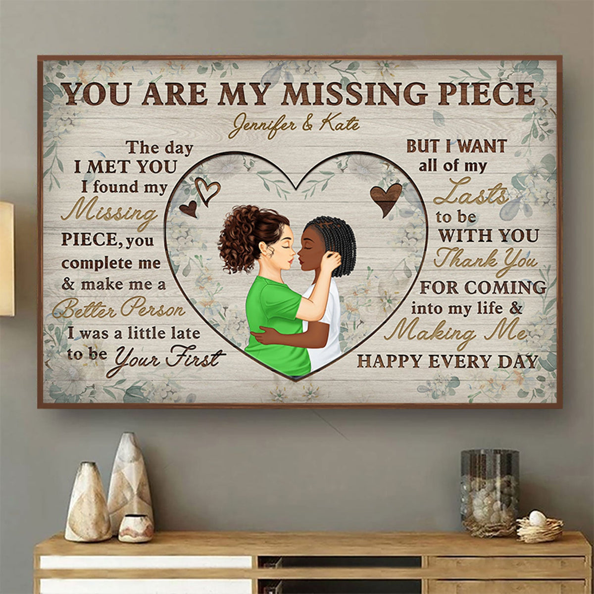You Are My Missing Piece - Anniversary, Birthday, Home Decor Gift For Spouse, Lover, Husband, Wife, Boyfriend, Girlfriend, Couple - Personalized Custom Poster