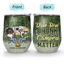 Couples de camping pour la vie - Cadeau d'anniversaire pour conjoint, mari, femme, petit ami, petite amie, campeurs - Verre à vin personnalisé