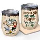 Couples de camping pour la vie - Cadeau d'anniversaire pour conjoint, mari, femme, petit ami, petite amie, campeurs - Verre à vin personnalisé