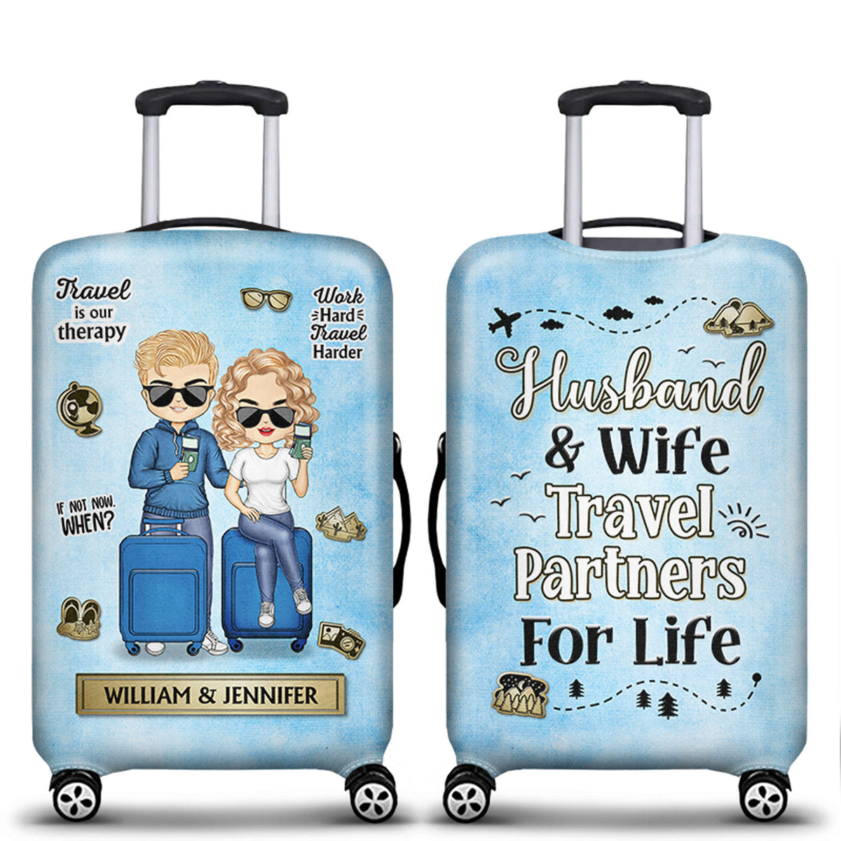 Travel Is My Therapy - Personalized Luggage Cover