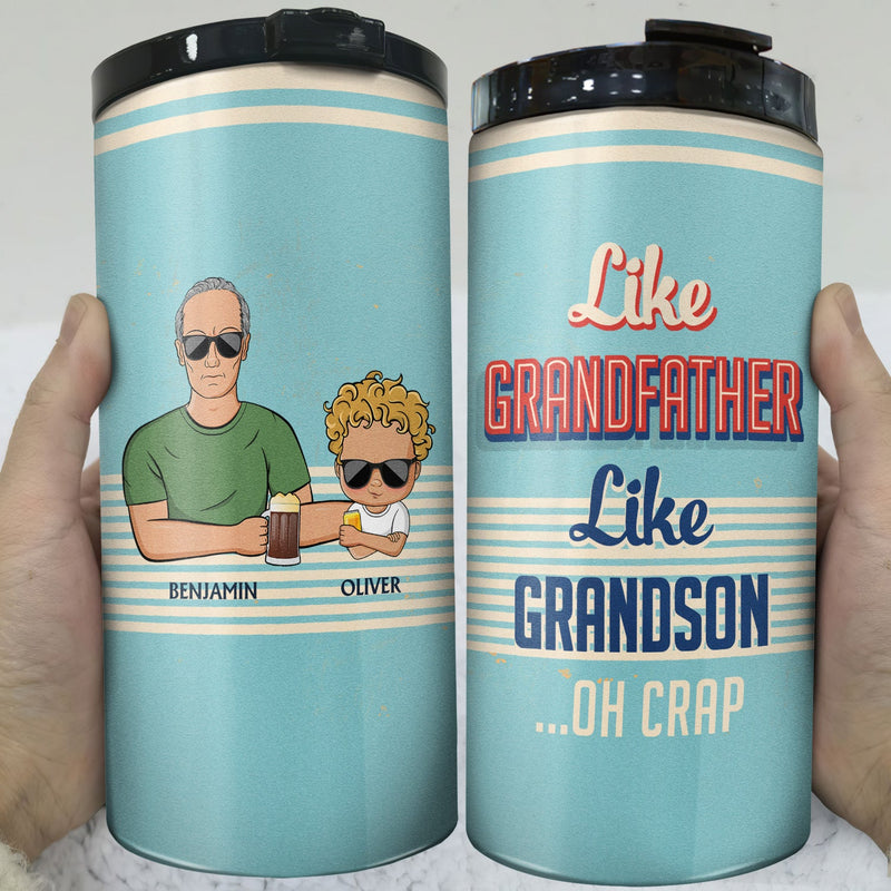 Like Father Like Daughter Like Son - Birthday, Loving Gift For Father, Grandpa, Grandfather - Personalized Custom 4 In 1 Can Cooler Tumbler