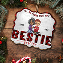 Congrats On Being My Bestie Chibi - Christmas Gift For Women - Personalized Custom Shaped Wooden Ornament