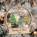 First Christmas As A Family Of Three - Personalized 2-Layered Mix Ornament