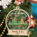 First Christmas As A Family Of Three - Personalized 2-Layered Mix Ornament
