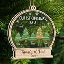 First Christmas As A Family Of Three - Personalized 2-Layered Mix Ornament