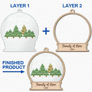 First Christmas As A Family Of Three - Personalized 2-Layered Mix Ornament