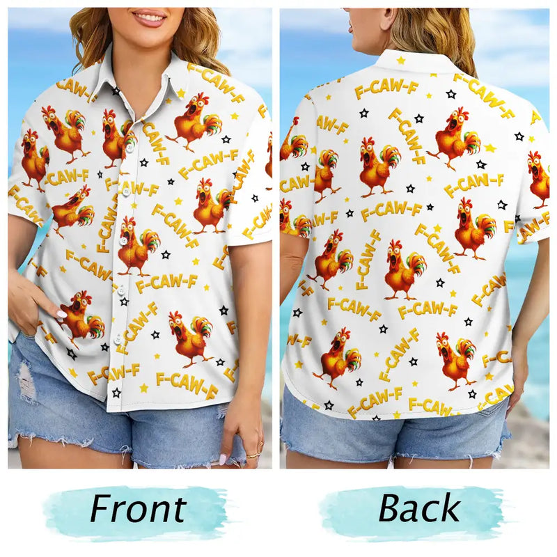 Beach, Summer, Gift For Men, Gift For Yourself, Sarcastic, Icon - Funny Chicken Bird F Caw F - Personalized Hawaiian Shirt