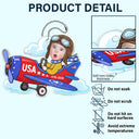America 250th,Custom Photo,Independence Day,Parents,Adorable,Cut-Face Photo - Custom Photo America 250 Lookin' Fly Baby - Personalized Acrylic Car Hanger
