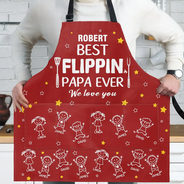 Grilling, Summer, Humorous, Icon - The Grillfather Best Flipping Dad Grilling Grandpa - Personalized Apron