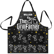 Grilling, Summer, Humorous, Icon - The Grillfather Best Flipping Dad Grilling Grandpa - Personalized Apron
