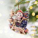Baby's 1st Christmas In Sleigh America 250th Anniversary - Personalized Custom Shaped Acrylic Ornament