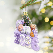 Top Market,Adorable,New Mom,Christmas,Gift For Mother,Vector - First Christmas Baby Sleeping Gift For New Mom, Baby - Personalized Custom Shaped Acrylic Ornament