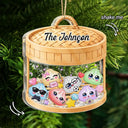 Christmas,Humorous,Gift For Kids,Icon - Dumpling Squishy Hunting Cute Family Squad Keepsake - Personalized 3-Layered Acrylic Shaker Ornament