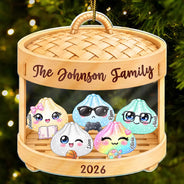 Sentimental,Christmas,Grandparents,Family,Icon - Grandma & Grandpa's Little Dumplings - Personalized Custom Shaped Acrylic Ornament