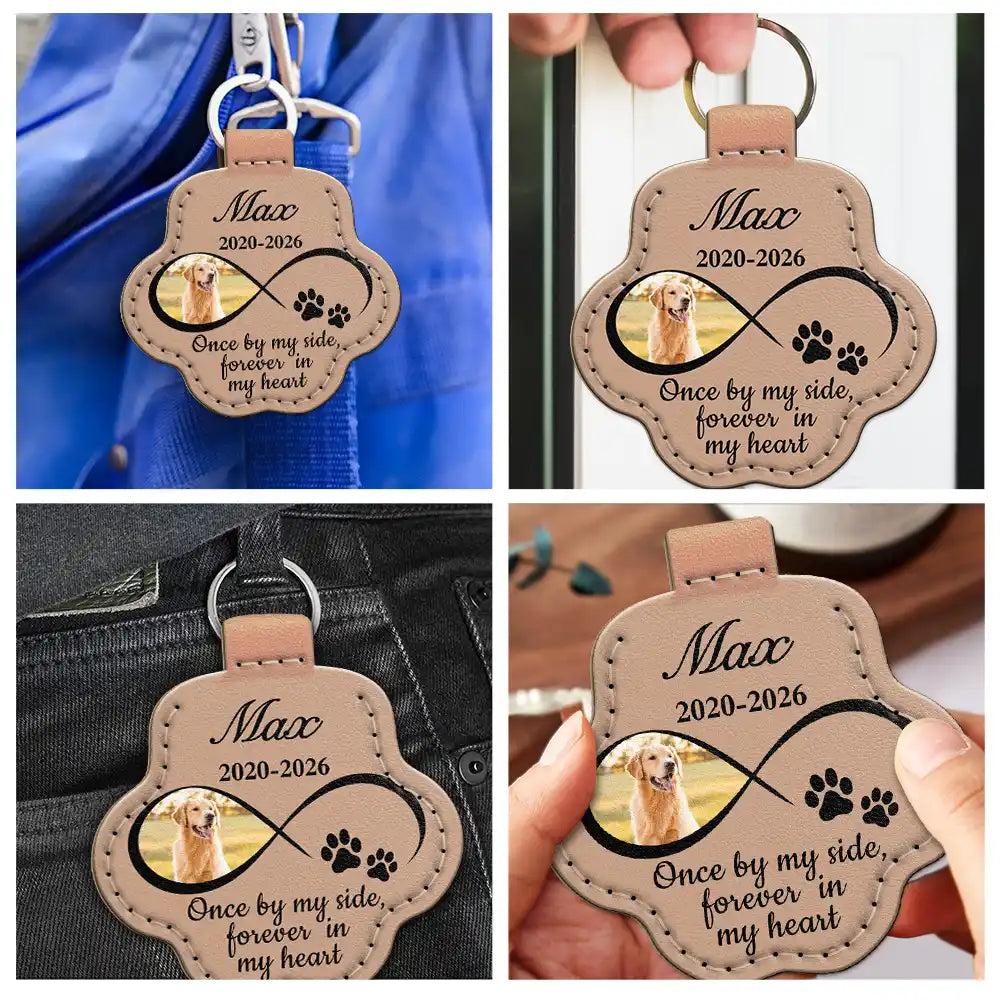 Custom Photo, Memorial, Pet Lovers, Pet Memorial, Sentimental, Upload Full Photo - Memorial Keepsake Gift For Pet Mom - Personalized Custom Photo Infinity Paw Pet Fur Keychain