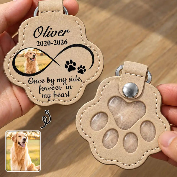 Custom Photo, Memorial, Pet Lovers, Pet Memorial, Sentimental, Upload Full Photo - Memorial Keepsake Gift For Pet Mom - Personalized Custom Photo Infinity Paw Pet Fur Keychain
