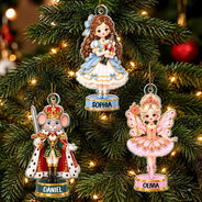 Adorable,Christmas,Gift For Kids,Icon - Christmas Gift For Ballet Kids - Personalized Name & Character Nutcracker Ballet Acrylic Ornament