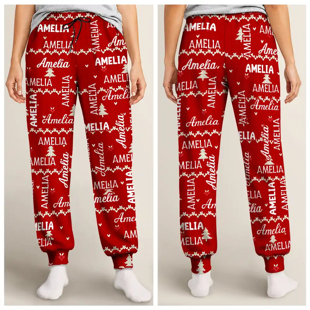 Christmas,Custom Text,Family,Happy,Top Market - Matching Christmas Gift For Family - Personalized Names Pajama Pants