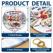 Christmas,Gift For Bestie,Humorous,Old Besties,Vector - Best Friend Christmas Gift - Personalized We Are More Than BFFs Circle Ceramic Ornament