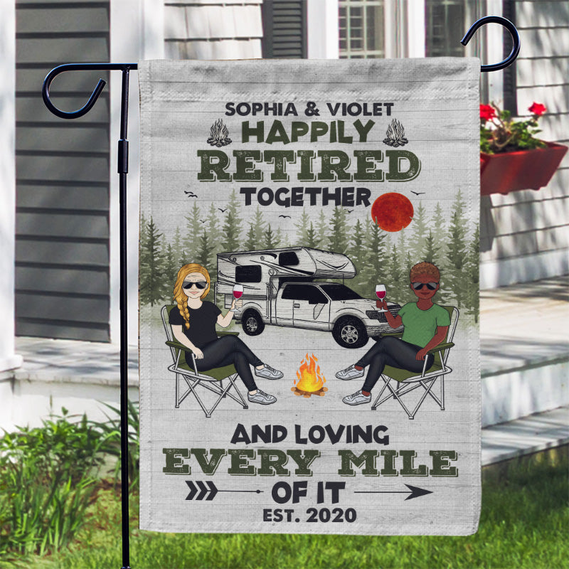 Camping heureux à la retraite ensemble - Drapeau personnalisé