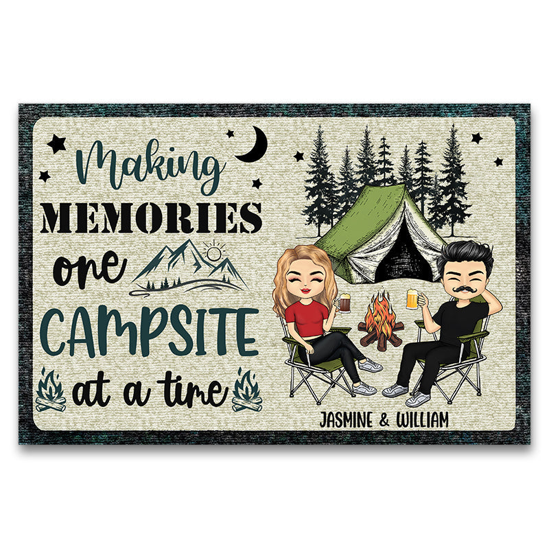 Créer des souvenirs sur un camping - Cadeau pour les amateurs de camping - Paillasson personnalisé