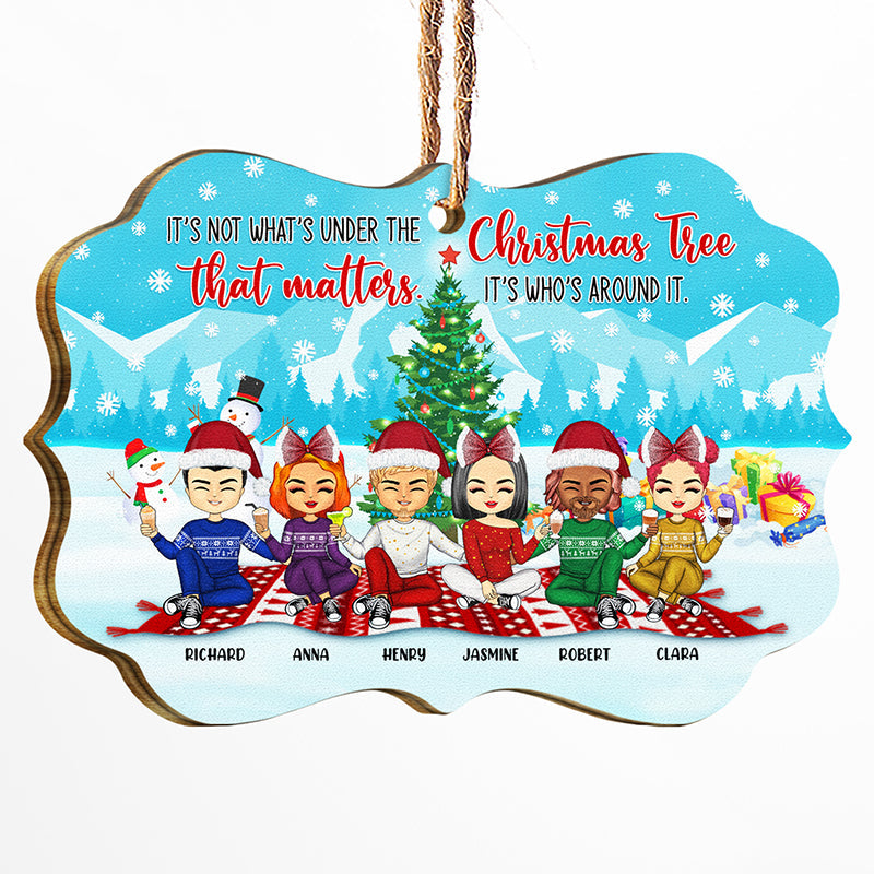 Best Friends Around The Christmas Tree - Christmas Gift For BFF Besties And Siblings - Personalized Custom Wooden Ornament