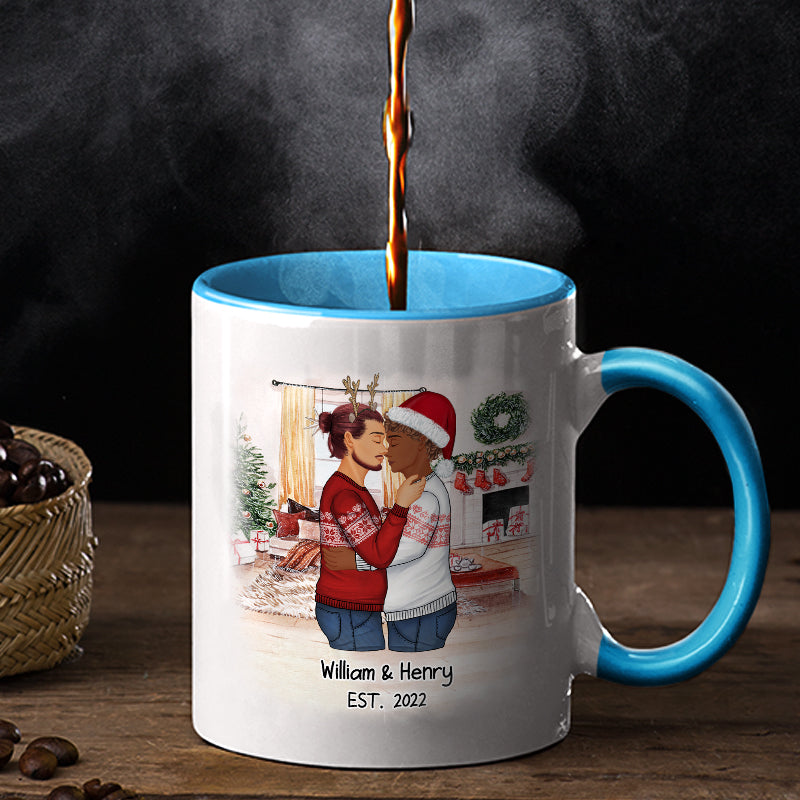 No Returns Refunds - Christmas Couple Gift - Personalized Custom Accent Mug