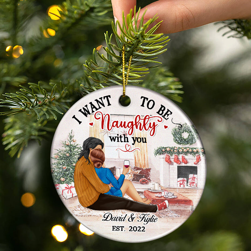 Ennuyez-moi pour le reste de ma vie - Cadeau de Noël pour couple - Ornement en céramique personnalisé