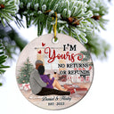 Annoy For The Rest Of My Life - Christmas Couple Gift - Personalized Custom Circle Ceramic Ornament