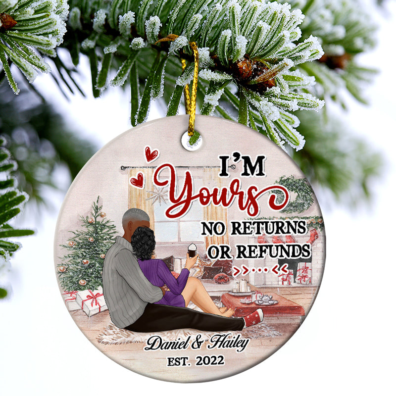 Ennuyez-moi pour le reste de ma vie - Cadeau de Noël pour couple - Ornement en céramique personnalisé