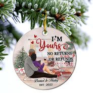 Ennuyez-moi pour le reste de ma vie - Cadeau de Noël pour couple - Ornement en céramique personnalisé